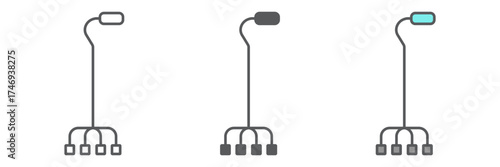 Quad walking stick icon, orthopedic and medical, quad cane sign, vector graphics, a linear pattern on a white background. editable stroke