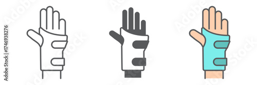 Wrist brace icon, orthopedic and medical, arm bandage sign, vector graphics, a linear pattern on a white background. editable stroke