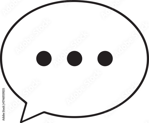 Typing Chat Dots Line Icon