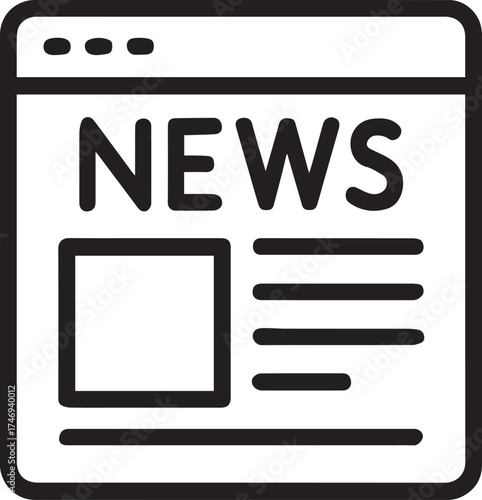 News Paper Article Line Icon