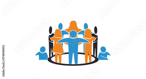 Symbolic Representation of Community Unity and Teamwork in a Circle