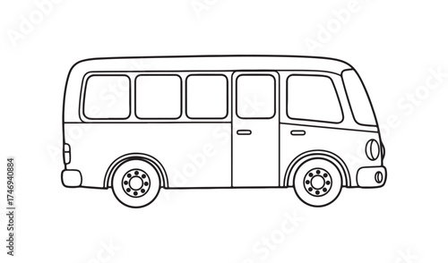 Illustration of a minibus isolated on white background