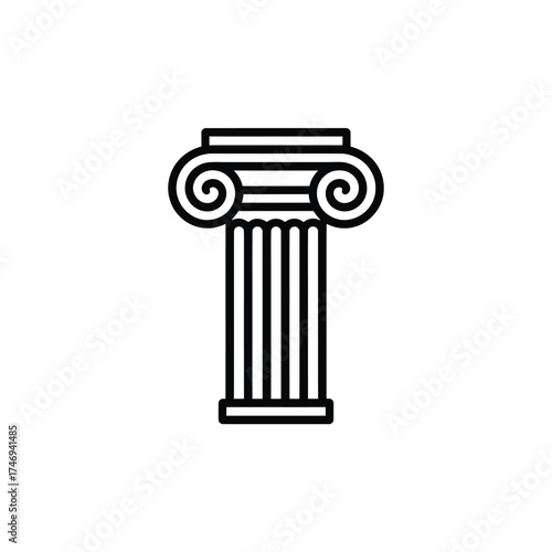 Stylized ionic column icon with volutes and fluting