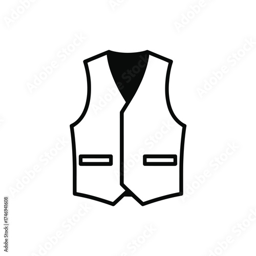 Simple line art icon of a classic men s vest