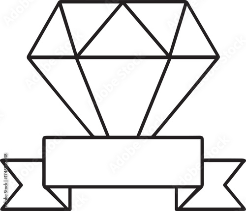 Diamond Trophy Icon Vector