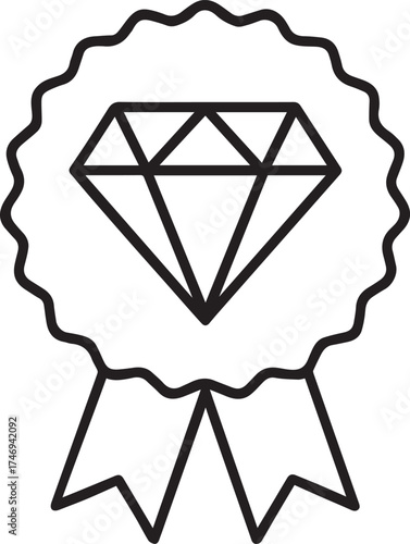 Diamond Award Badge Outline
