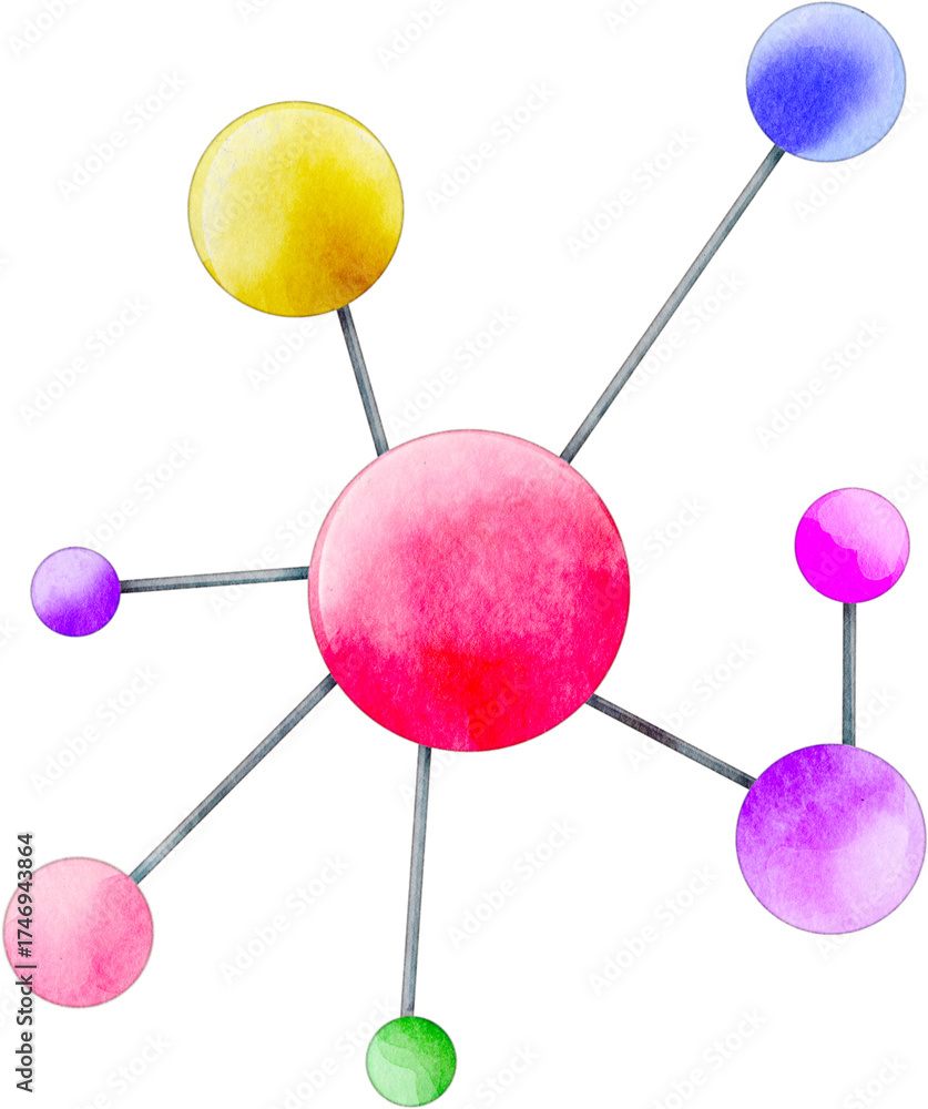 Fototapeta premium watercolor molecule