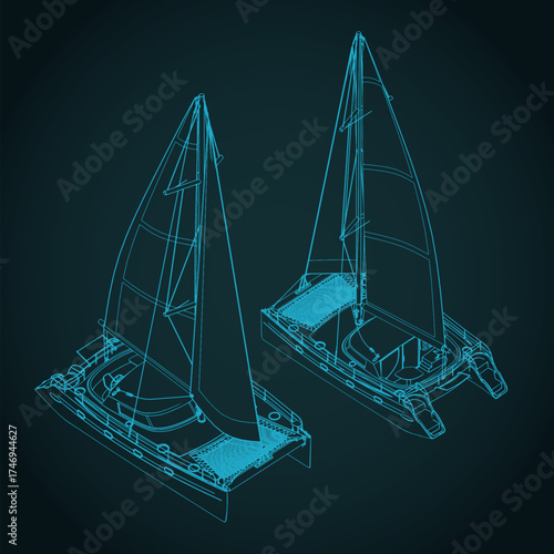 Catamaran isometric drawings