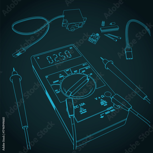 Electronics component kit illustration