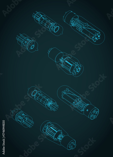 Vacuum Tube Set Isometric Drawings