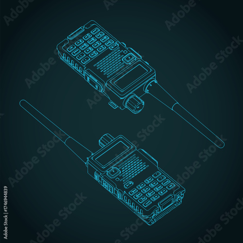Walkie-talkie isometric blueprints
