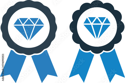 Premium Quality Diamond Award Badge Icon

