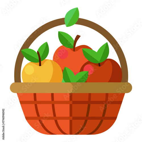Apple Basket Vector