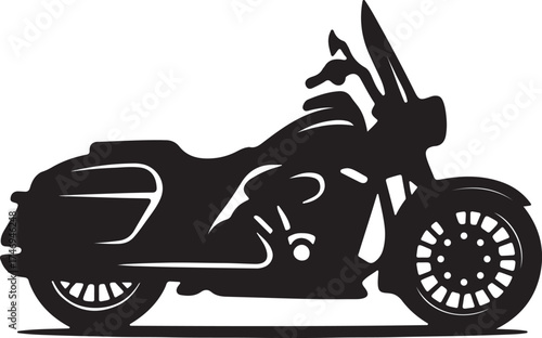 Motorcycle Silhouette Vector Illustration Classic Bike Side View Design