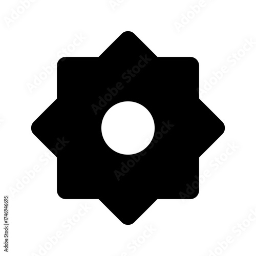 Eight-Pointed Star Settings Icon (Filled)