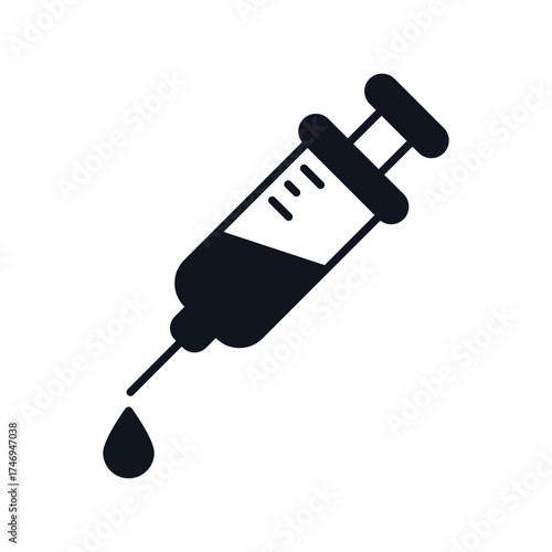Syringe  icon with white background vector stock illustration