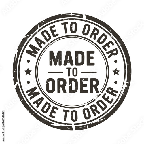 Circular stamp graphic indicating made to order service