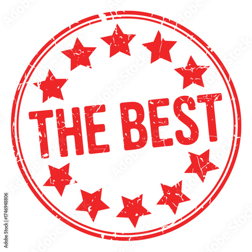 Red stamp with stars declaring the best quality