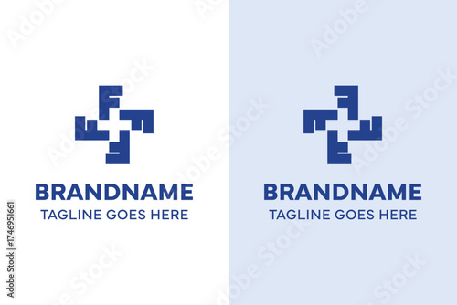 Letters FFFF TTTT FT TF Medical Cross Logo, symbolizing health, care, and professionalism