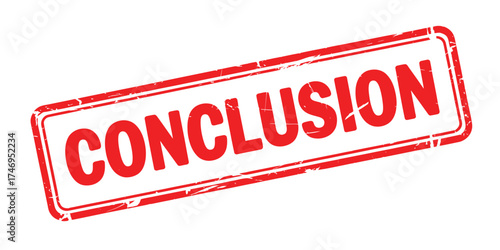 Red stamped seal of the word conclusion