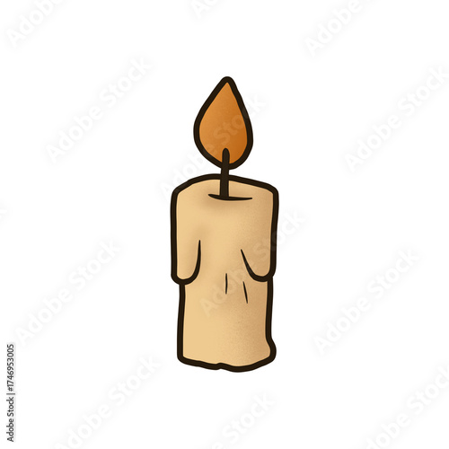 Cute Halloween burning candle Illustration