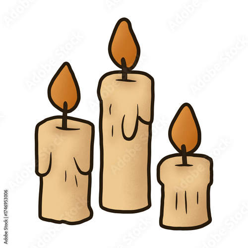 Cute Halloween burning candle Illustration