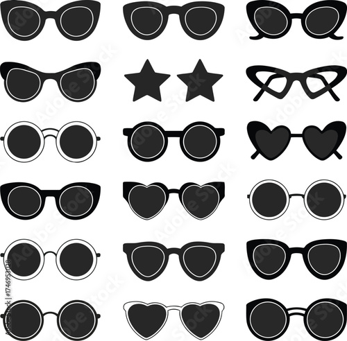 Collection of diverse sunglasses styles and shapes