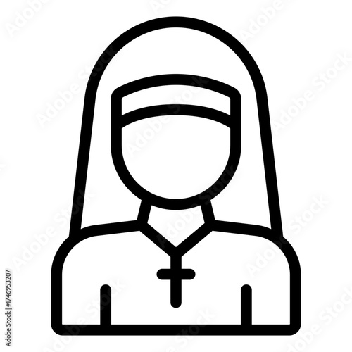 nun icon vector
