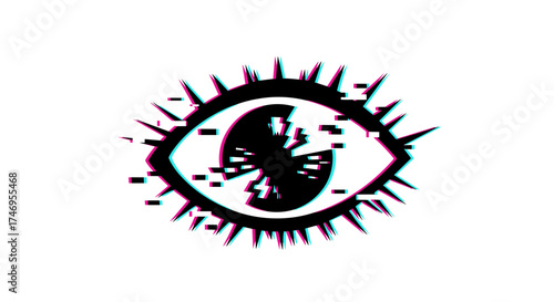 Glitchy Eye Symbol Digital Art.