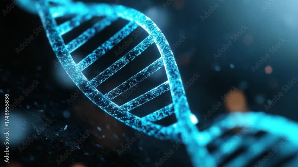 custom made wallpaper toronto digitalAbstract Representation of DNA Helix with Glowing Particles and Blue Color Palette in a Scientific Background 4k video footage