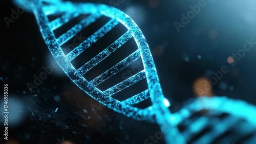 Wallpaper Mural Abstract Representation of DNA Helix with Glowing Particles and Blue Color Palette in a Scientific Background 4k video footage Torontodigital.ca