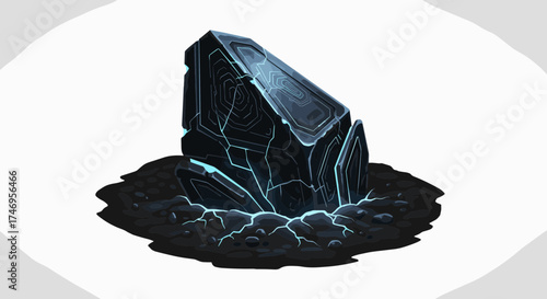Mysterious Glowing Crystal Object with Energy Lines.