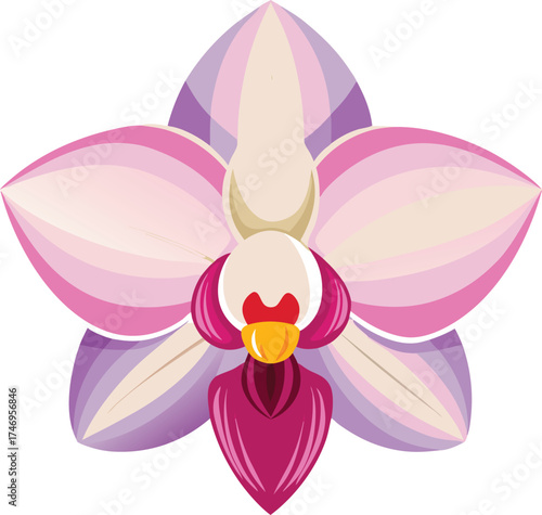 Vector Orchid Flower Elegant Floral Illustration for Design Projects and Decorative Purposes
