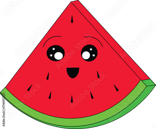 illustration of watermelon with slice