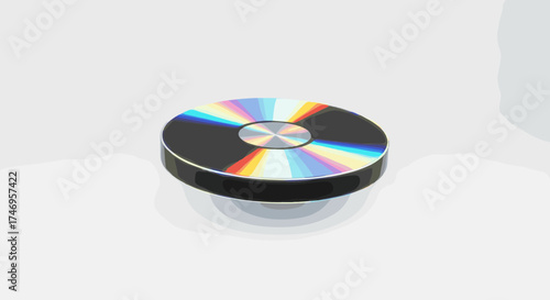 Stack of compact discs on a white surface studio shot.