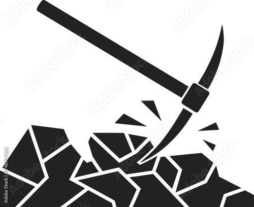 Mining Pickaxe Breaking Stone

