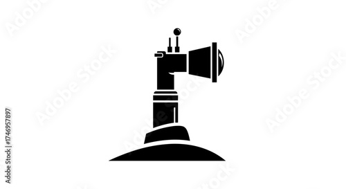 Warning alarm siren icon on a white background.
