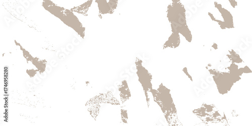 Hand painted background with ink splashes featuring a green, hand drawn vector map of Europe and Asia with country borders