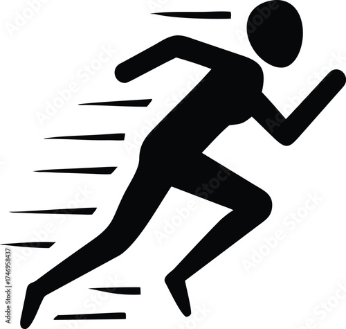 Dynamic silhouette of a runner in motion capturing speed and athleticism vector