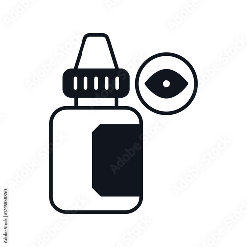 Eye Drop icon with white background vector stock illustration