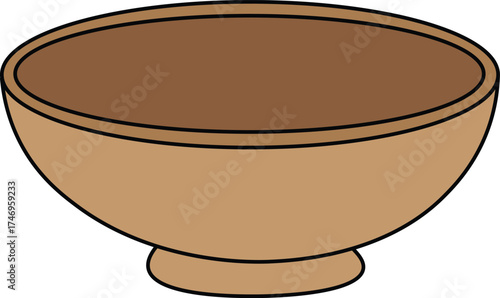 A simple brown bowl isolated on a white background, perfect for culinary or decorative concepts