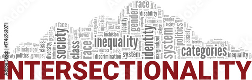 Intersectionality word cloud conceptual design isolated on white background.