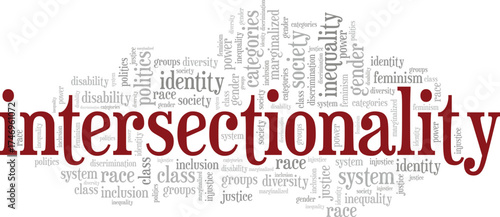 Intersectionality word cloud conceptual design isolated on white background.