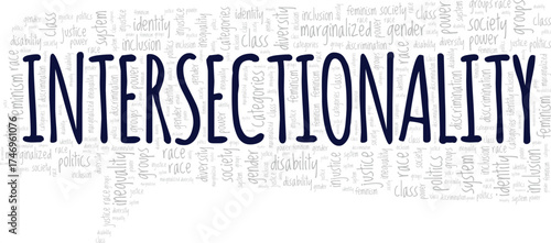 Intersectionality word cloud conceptual design isolated on white background.
