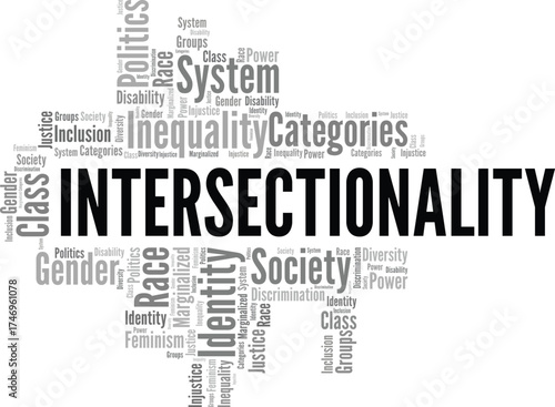 Intersectionality word cloud conceptual design isolated on white background.