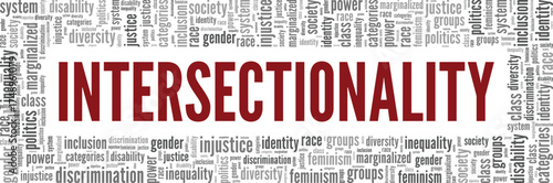 Intersectionality word cloud conceptual design isolated on white background.