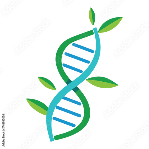 DNA Helix Transforming into a Tree Branch Symbolizing Bioengineering and Growth