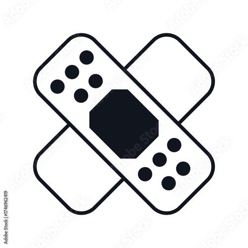 Band Aid icon with white background vector stock illustration