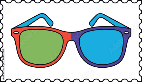3D Glasses Stamp