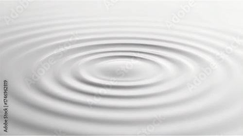 Minimalist Water Ripple on White Background Creating Tranquil Nature Vibe for Calming Visuals